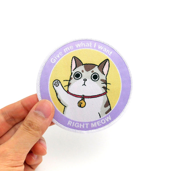 Right Meow Cat Iron-On Patch