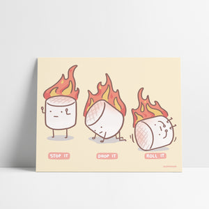 Stop Drop Roll Art Print
