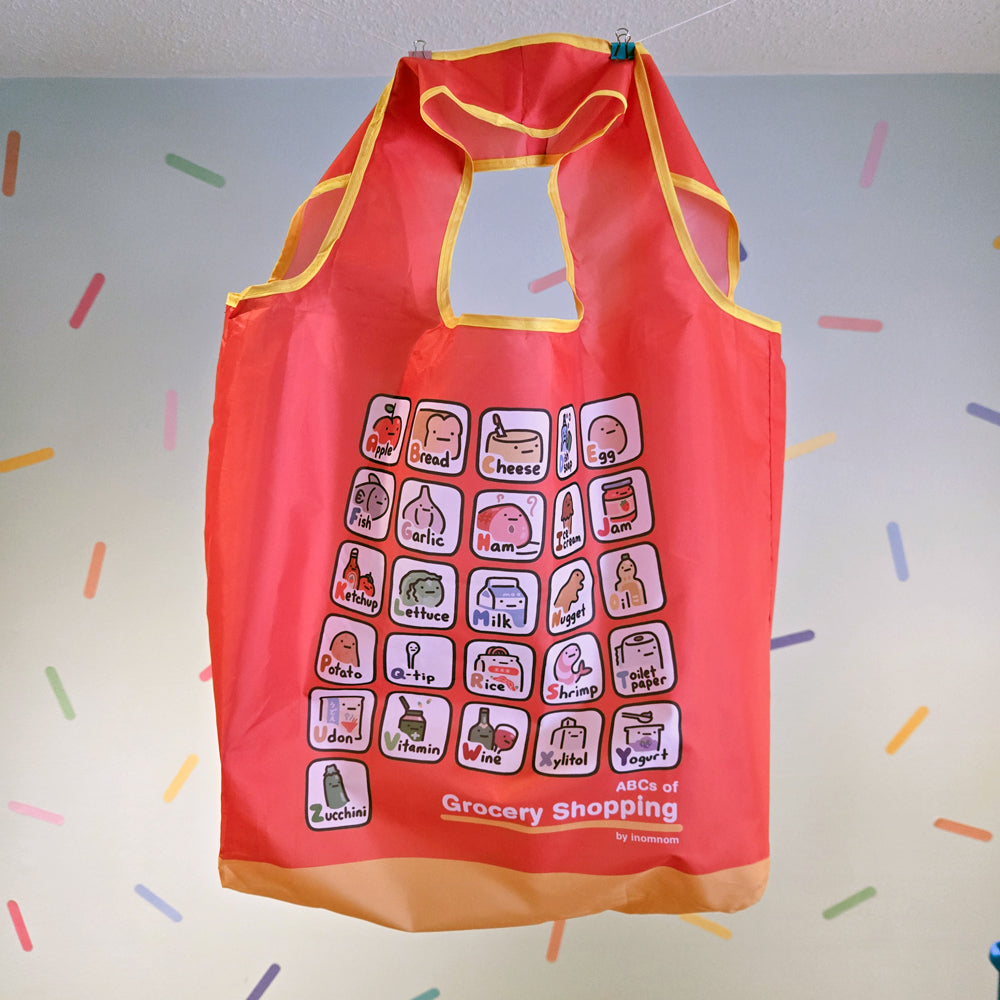 ABCs of Grocery Shopping Foldable Tote Bag