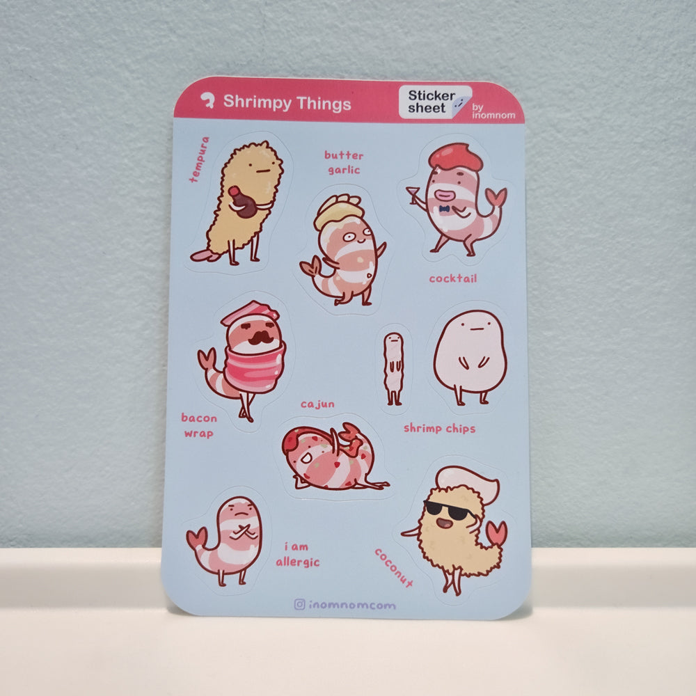 Shrimpy Things Sticker Sheet