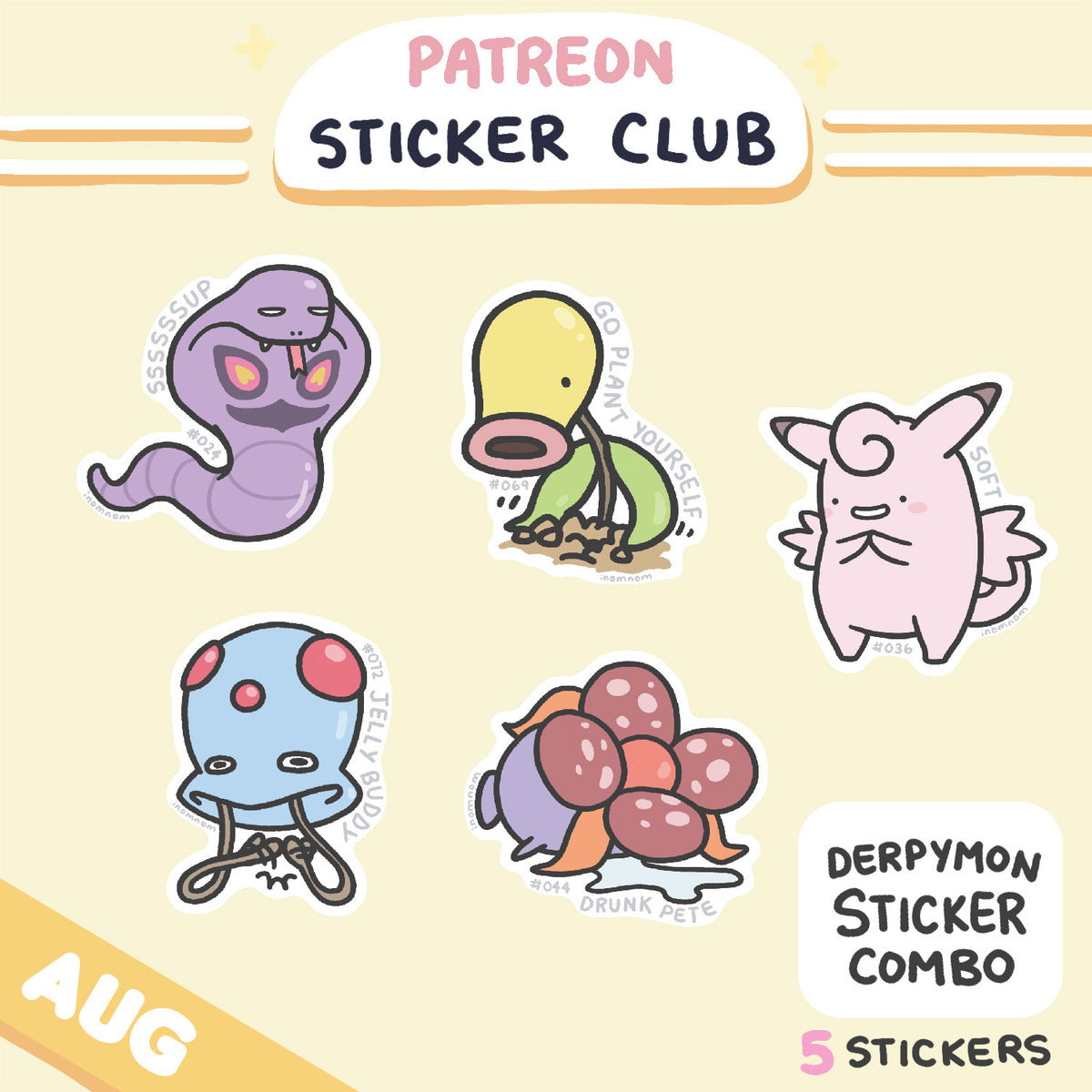 inomnom - August Derpymon Sticker Rewards
