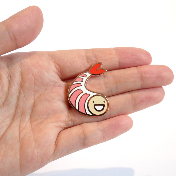 Shrimpy ebi enamel pin scale
