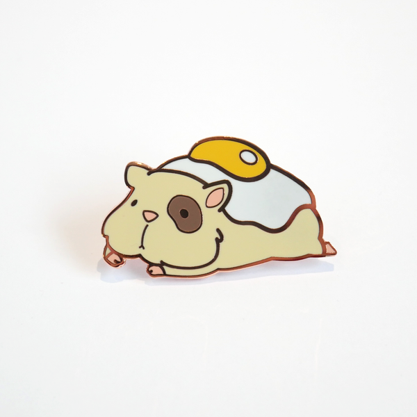 Ham and eggs hamster enamel pin