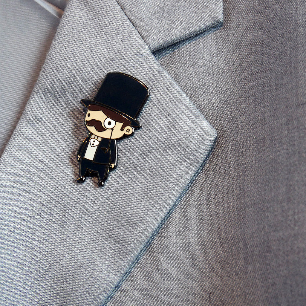 Humphrey Black gentlemen enamel pin