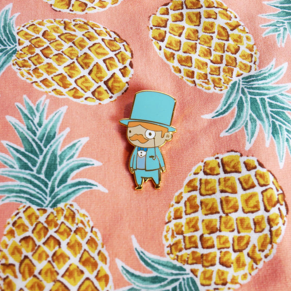 Humphrey Blue gentlemen enamel pin
