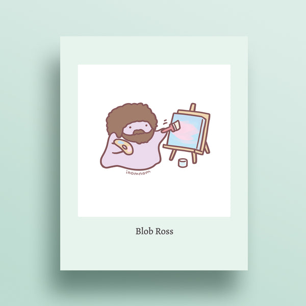 Bob Ross & Friends: Blob Ross Art Print