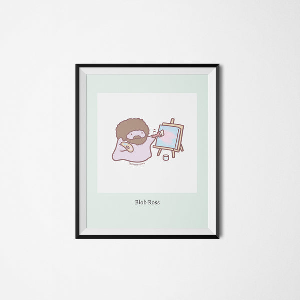Bob Ross & Friends: Blob Ross Art Print