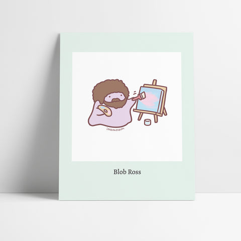 Bob Ross & Friends: Blob Ross Art Print