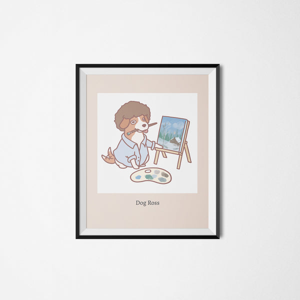 Bob Ross & Friends: Dog Ross Art Print