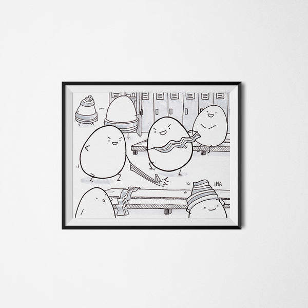 Egg Fights Ink Print
