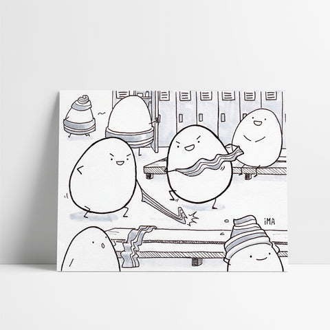 Egg Fights Ink Print