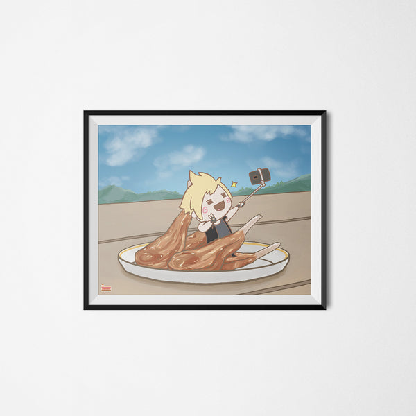 FFXV Final Fantasy Food Prompto Argentum art print framed