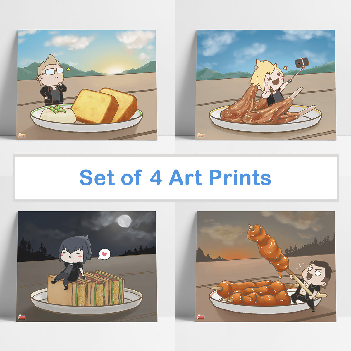 FFXV Final Fantasy Food art print set