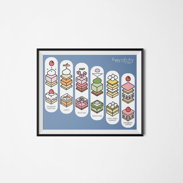 Happy Cake Day: Fresh Cakes Art Print