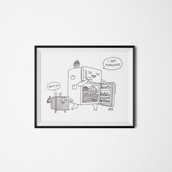 I Got Snacks Ink Print