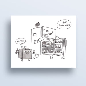 I Got Snacks Ink Print