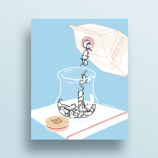 A Glass of Cat Art Print