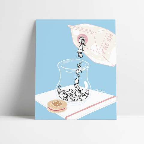 A Glass of Cat Art Print