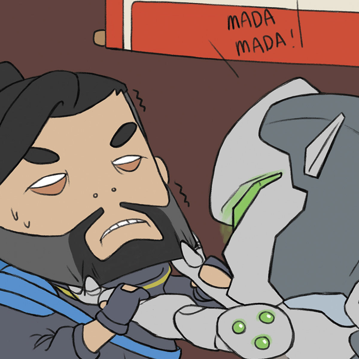 Overwatch Shimada Pity Genji Hanzo art print close up