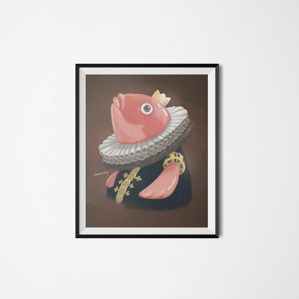 Sir Fishingham Art Print