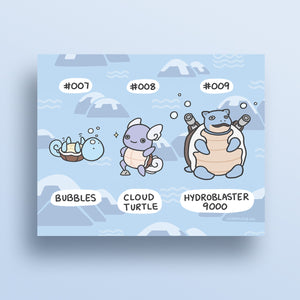 Starter Pokemon: Squirtle Art Print