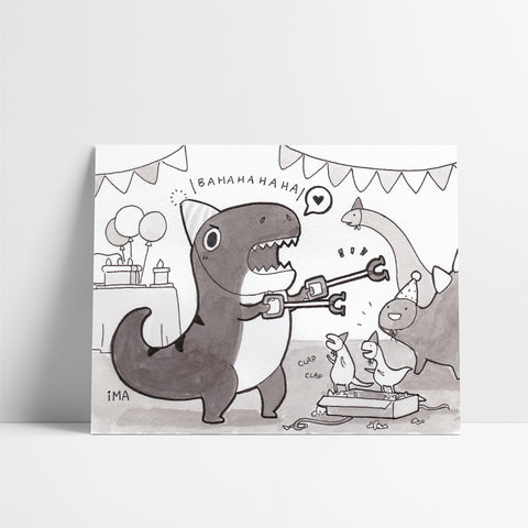 T-Rex Birthday Ink Print