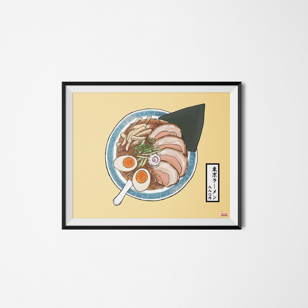 Tokyo ramen art print framed