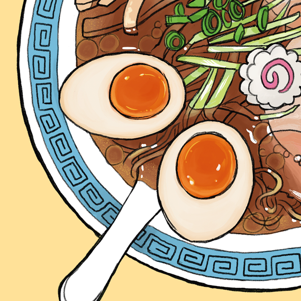 Tokyo ramen art print close up