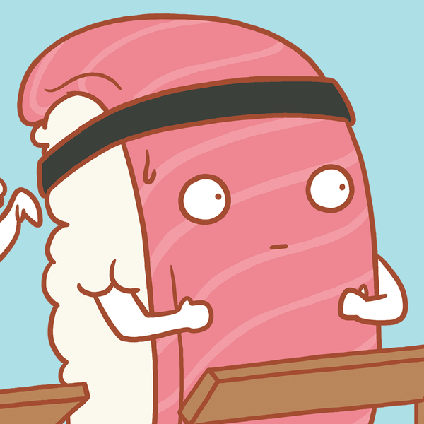 Tuna Cardio sushi art print close up
