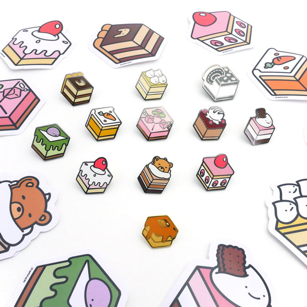 Neapolitan Cake Enamel Pin