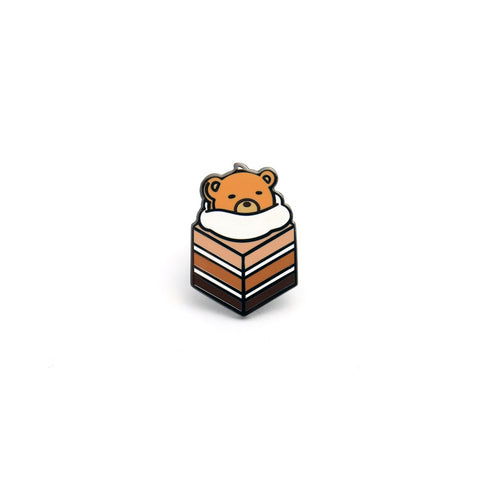 Kuma Mousse Cake Enamel Pin