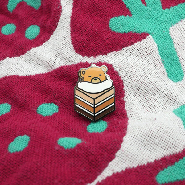 Kuma Mousse Cake Enamel Pin