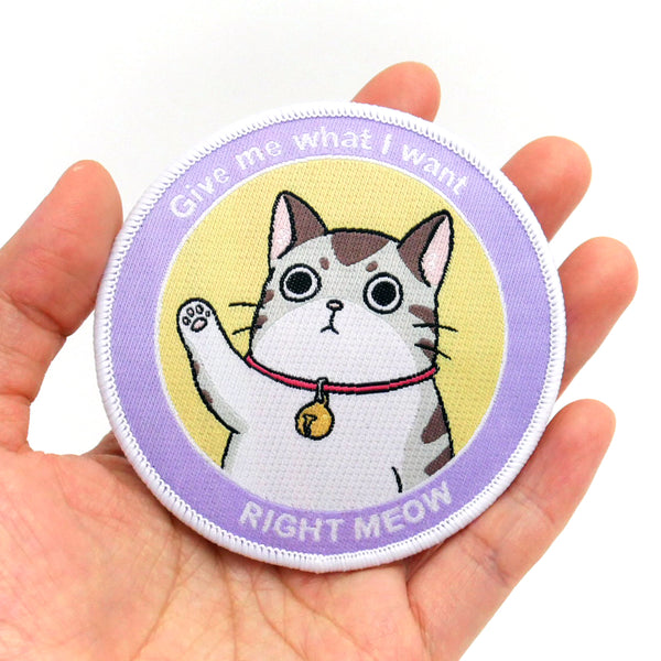 Right Meow Cat Iron-On Patch