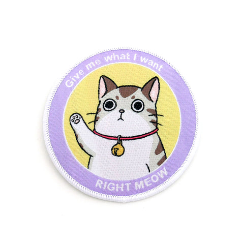 Right Meow Cat Iron-On Patch