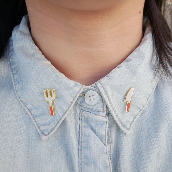 Mini Cutlery Enamel Pin Set