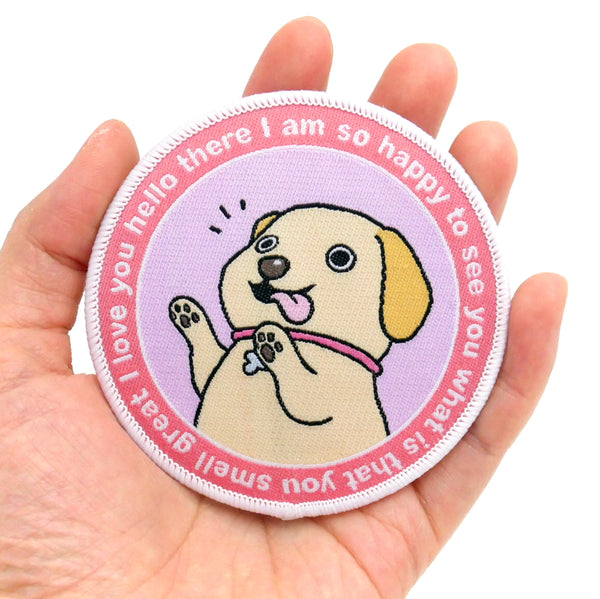 So Happy So Hyper Dog Iron-On Patch