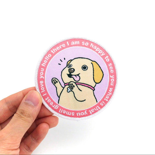 So Happy So Hyper Dog Iron-On Patch