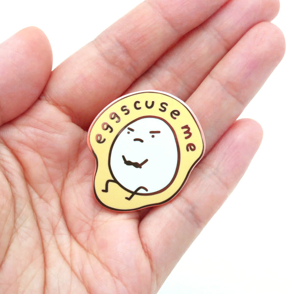 Eggscuse Me Enamel Pin