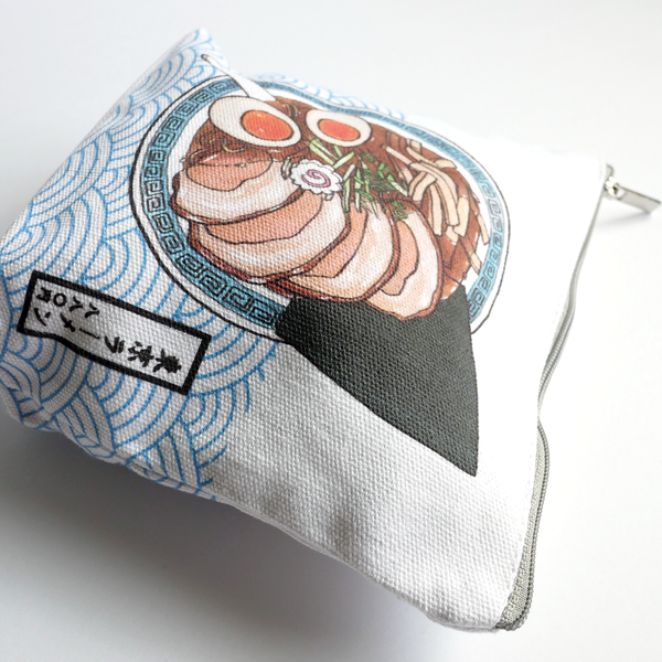 Tokyo ramen accessory canvas pouch close up